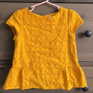 Toddler Mustard Golden Yellow Eyelet Top 3T